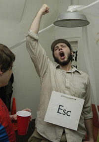 Scotty dressed as an Esc key